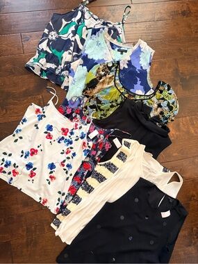 9 tops, some NWT Banana Republic Ann Taylor Karan Kane SUMMER
